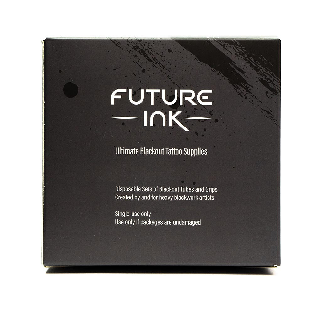 Future Ink Disposable Blackout Tattoo Tube & Grip sets 49 FLAT, pack of 15 - back view