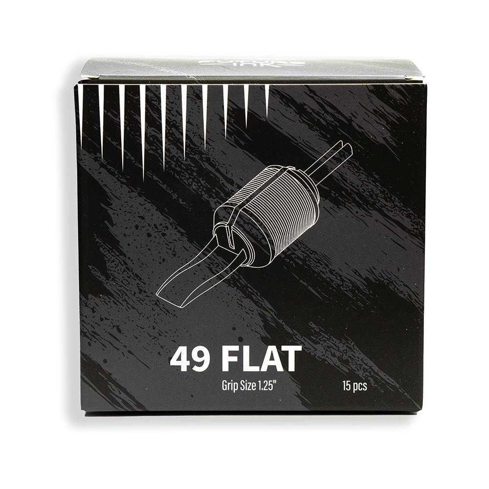 Future Ink Disposable Blackout Tattoo Tube & Grip sets 49 FLAT, pack of 15 - front view