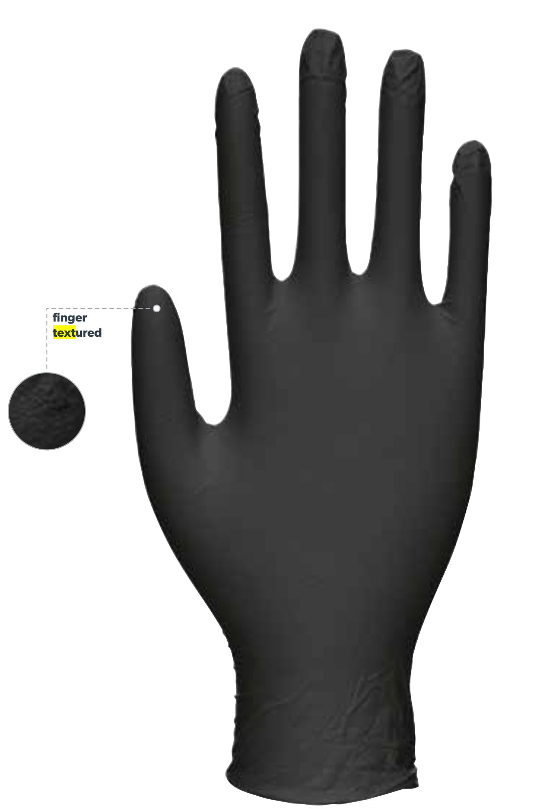 Pro.Tect heavy duty medical grade powder free black nitrile tattoo gloves