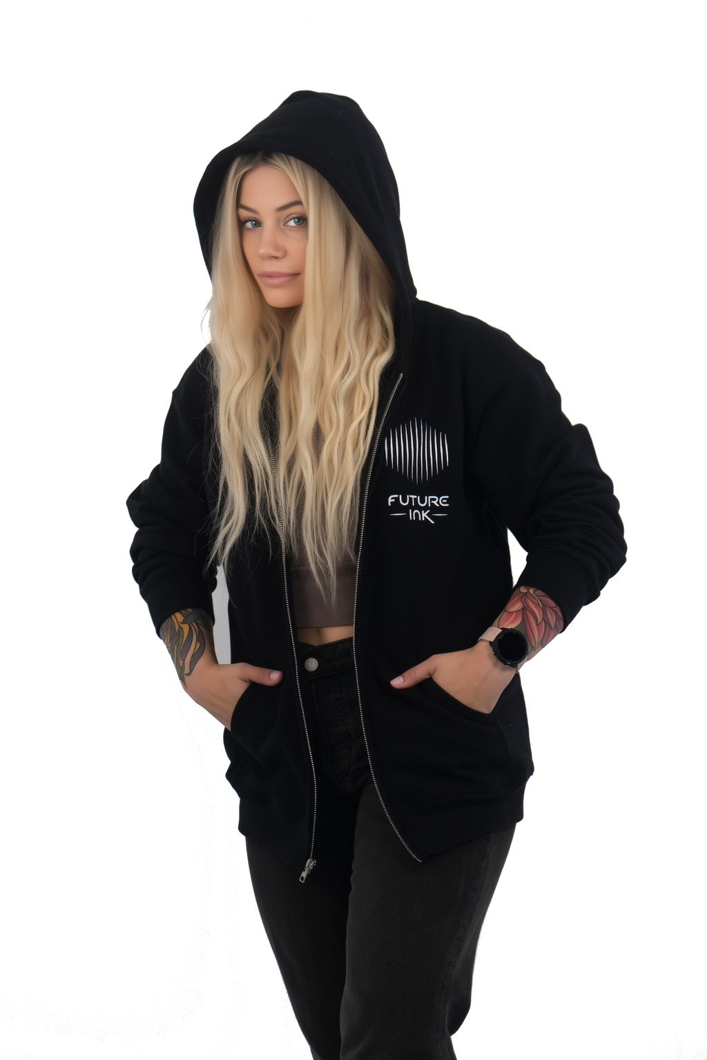 Unisex Future Ink black hoodie