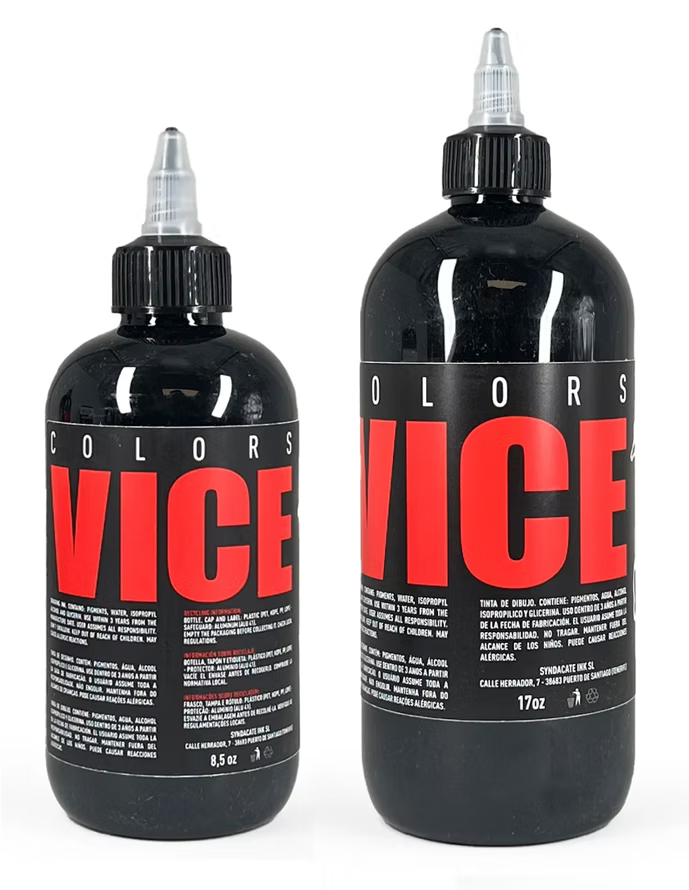 Vice Colors Vicious Black Drawing Ink - 250ml/8.5oz and 500ml/17oz